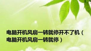 电脑开机风扇一转就停开不了机（电脑开机风扇一转就停）