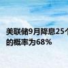 美联储9月降息25个基点的概率为68%