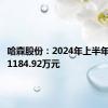 哈森股份：2024年上半年净亏损1184.92万元