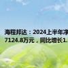 海程邦达：2024上半年净利润为7124.8万元，同比增长1.18%