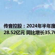传音控股:2024年半年度净利润28.52亿元 同比增长35.70%