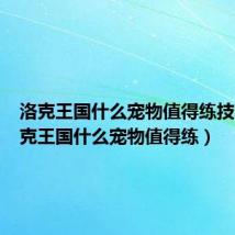 洛克王国什么宠物值得练技能(洛克王国什么宠物值得练)