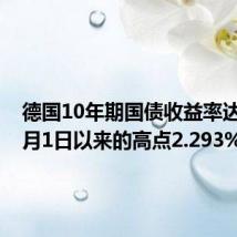 德国10年期国债收益率达到自8月1日以来的高点2.293%