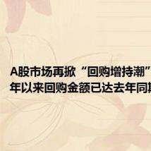 A股市场再掀“回购增持潮” 下半年以来回购金额已达去年同期2.2倍