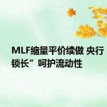 MLF缩量平价续做 央行“放短锁长”呵护流动性