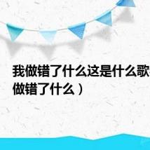 我做错了什么这是什么歌名(我做错了什么)