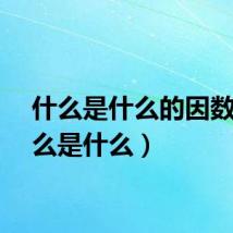 什么是什么的因数（什么是什么）