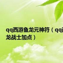 qq西游鱼龙元神符(qq西游隐龙战士加点)