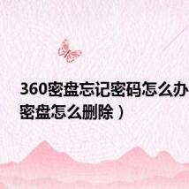 360密盘忘记密码怎么办(360密盘怎么删除)