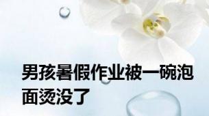 男孩暑假作业被一碗泡面烫没了