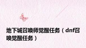 地下城召唤师觉醒任务（dnf召唤觉醒任务）