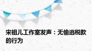 宋祖儿工作室发声：无偷逃税款的行为
