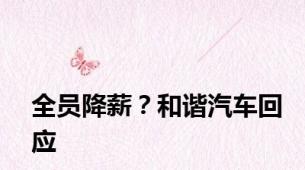 全员降薪？和谐汽车回应