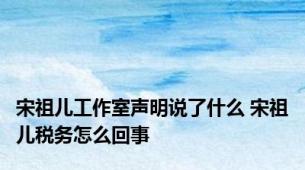 宋祖儿工作室声明说了什么 宋祖儿税务怎么回事