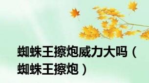 蜘蛛王擦炮威力大吗（蜘蛛王擦炮）