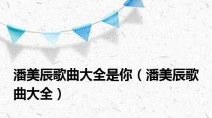 潘美辰歌曲大全是你（潘美辰歌曲大全）