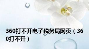 360打不开电子税务局网页（360打不开）