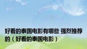 好看的泰国电影有哪些 强烈推荐的（好看的泰国电影）