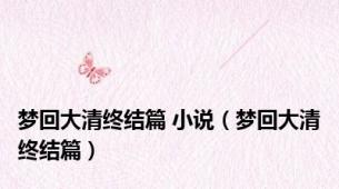 梦回大清终结篇 小说（梦回大清终结篇）