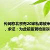 传闻称北京有20家私募被审计派驻，求证：为此前监管检查误传