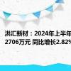 洪汇新材：2024年上半年净利润2706万元 同比增长2.82%