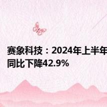 赛象科技:2024年上半年净利润同比下降42.9%