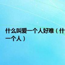 什么叫爱一个人好难(什么叫爱一个人)