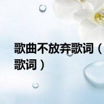 歌曲不放弃歌词(放弃歌词)