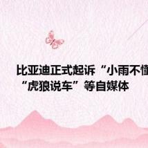 比亚迪正式起诉“小雨不懂车”、“虎狼说车”等自媒体