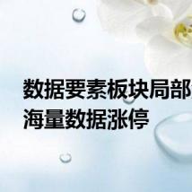 数据要素板块局部活跃 海量数据涨停