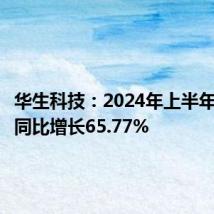 华生科技:2024年上半年净利润同比增长65.77%