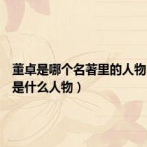 董卓是哪个名著里的人物(董卓是什么人物)