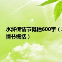 水浒传情节概括600字(水浒传情节概括)