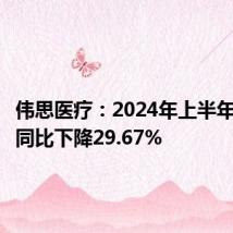 伟思医疗:2024年上半年净利润同比下降29.67%