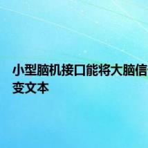 小型脑机接口能将大脑信号直接变文本