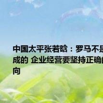 中国太平张若晗:罗马不是一天建成的 企业经营要坚持正确的战略方向