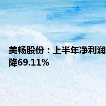 美畅股份:上半年净利润同比下降69.11%