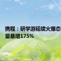 携程:研学游延续火爆态势订单量暴增175%