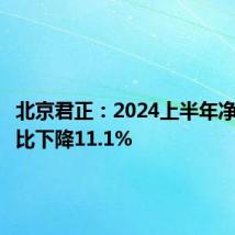北京君正:2024上半年净利润同比下降11.1%