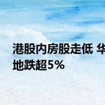 港股内房股走低 华润置地跌超5%