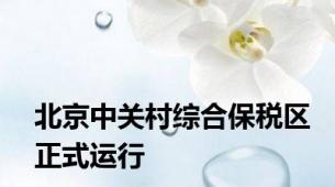 北京中关村综合保税区正式运行