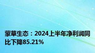 蒙草生态：2024上半年净利润同比下降85.21%