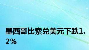 墨西哥比索兑美元下跌1.2%