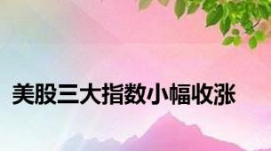 美股三大指数小幅收涨