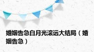 婚姻告急白月光滚远大结局（婚姻告急）
