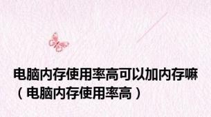电脑内存使用率高可以加内存嘛（电脑内存使用率高）
