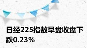 日经225指数早盘收盘下跌0.23%