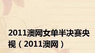 2011澳网女单半决赛央视（2011澳网）