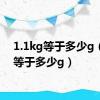 1.1kg等于多少g（1kg等于多少g）