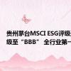 贵州茅台MSCI ESG评级连升两级至“BBB” 全行业第一